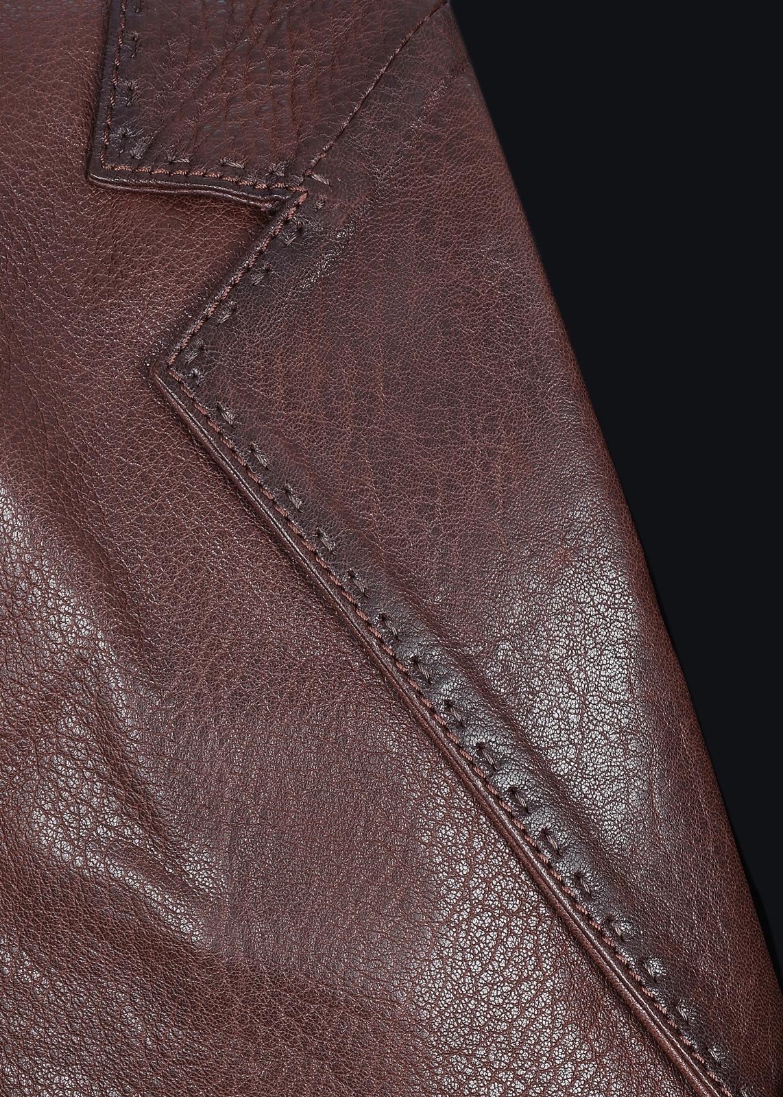 Safari Model Fındık Renk Erkek Deri Ceket