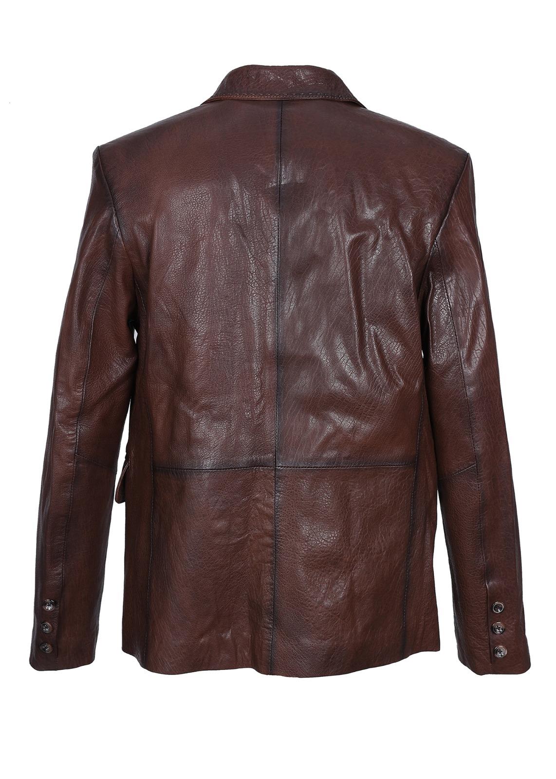 Safari Model Fındık Renk Erkek Deri Ceket