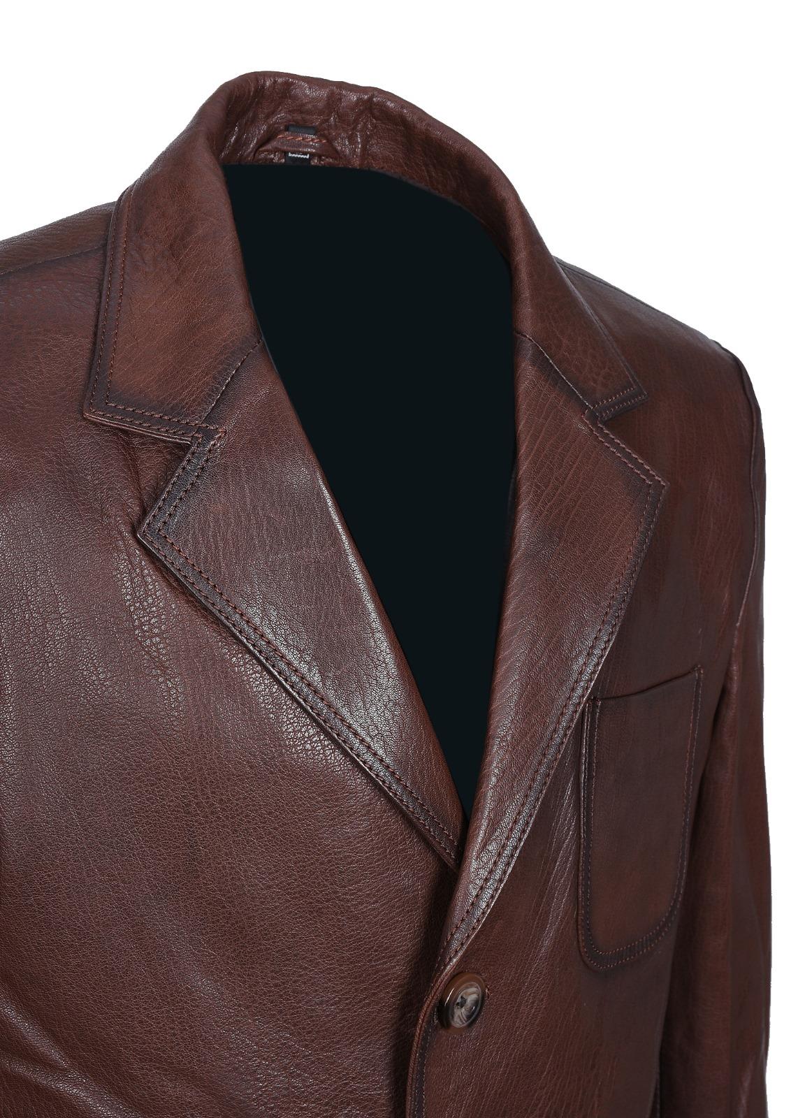 Safari Model Fındık Renk Erkek Deri Ceket