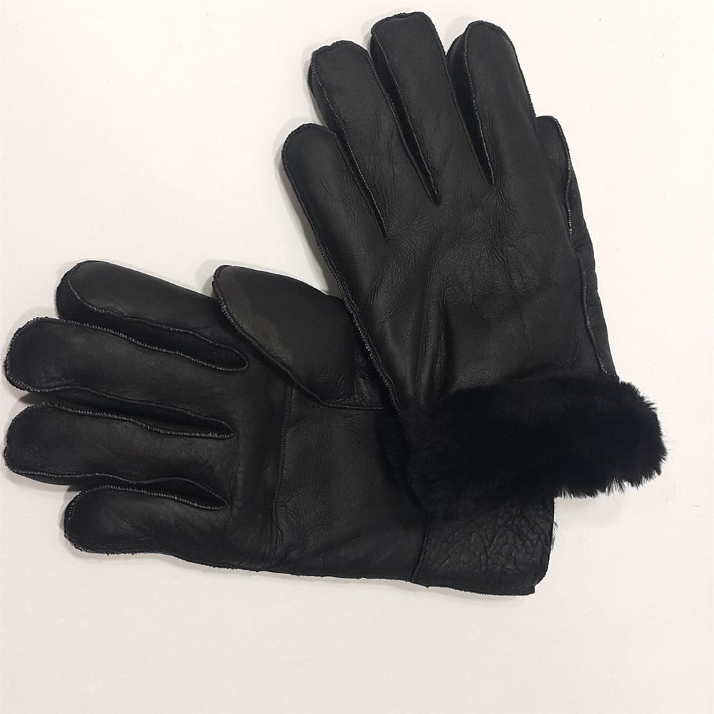 Siyah Komple Koyun Kürklü Eldiven