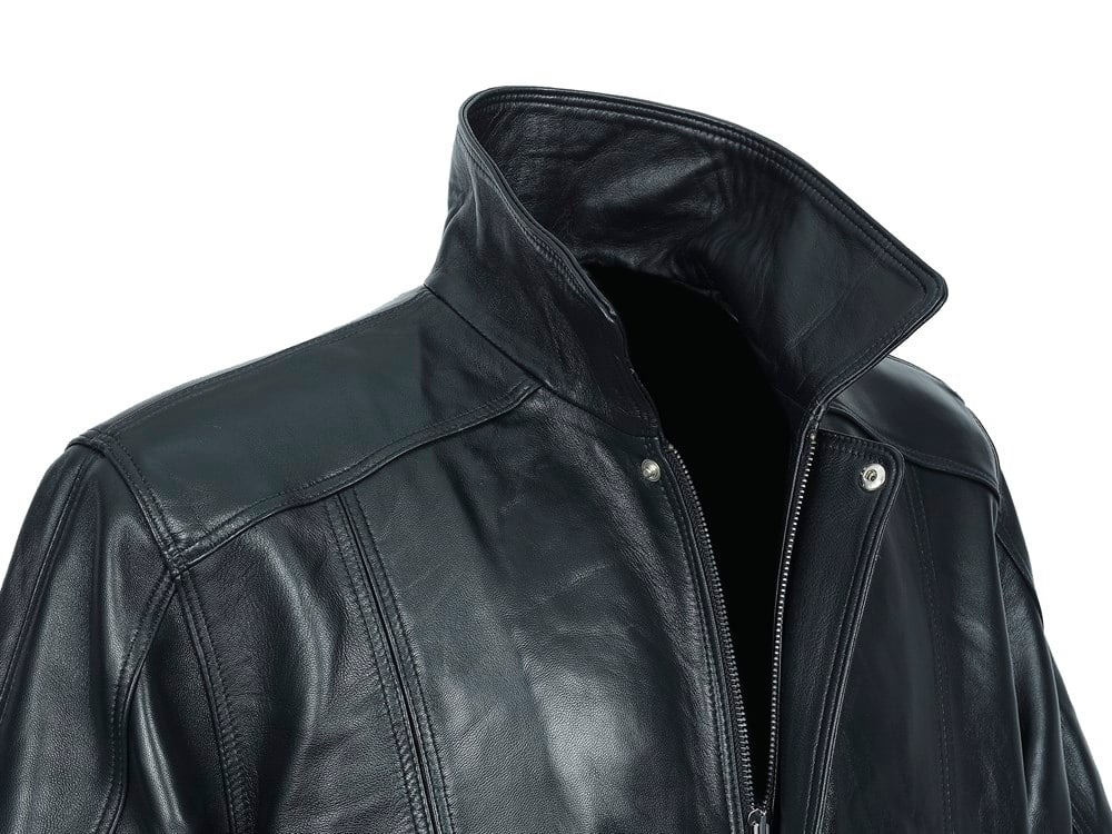 Siyah Renk Beli Lastikli Model Erkek Deri Mont