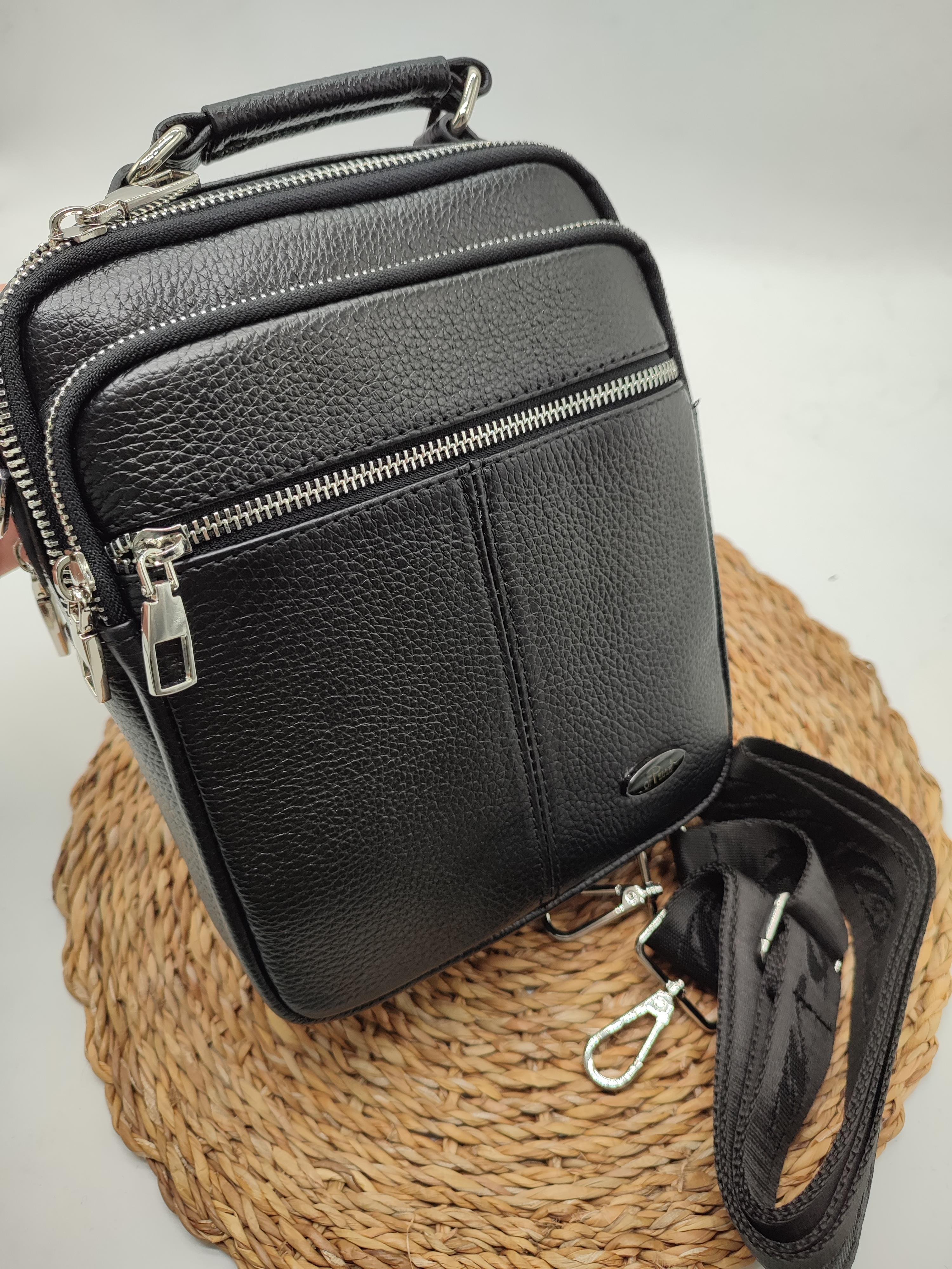 Siyah Renk Büyük Boy Deri El ve Omuz Çantası