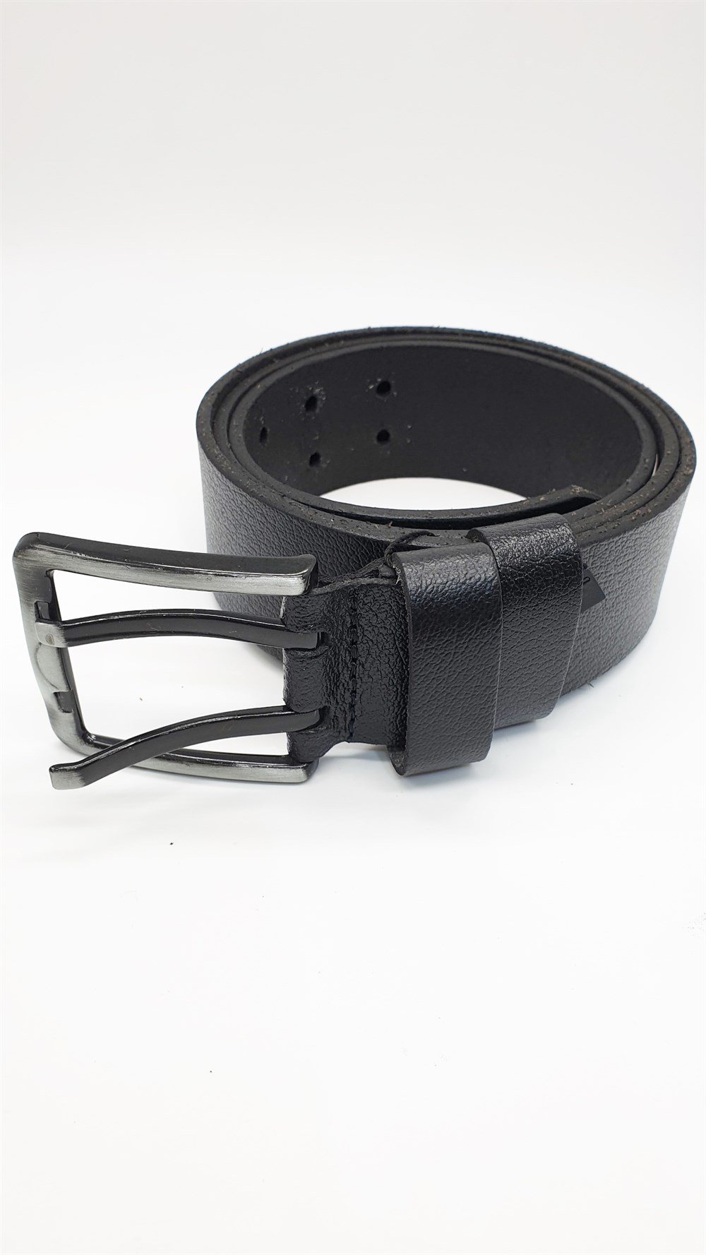 Siyah Renk Çift Dilli Deri Tokalı Spor Kot Kemeri