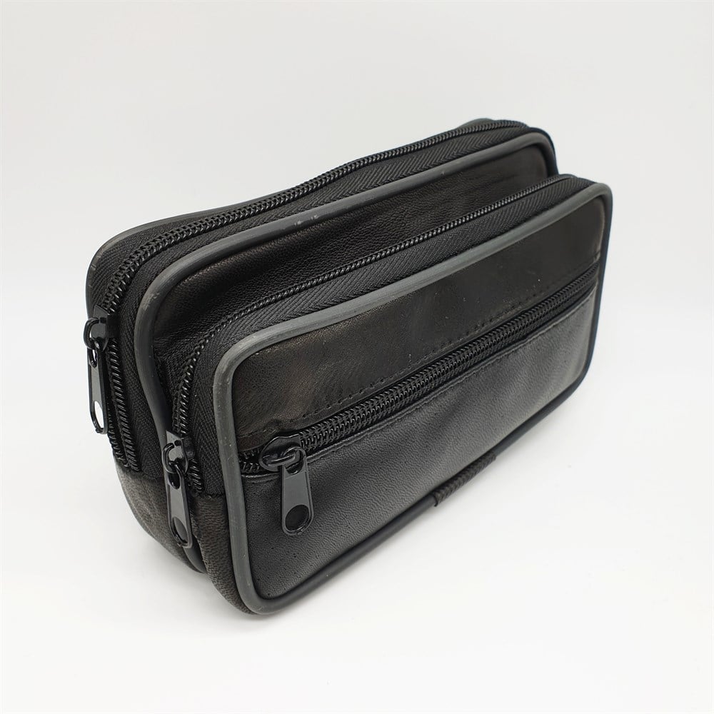 Siyah Renk Kemere Takılan Telefonluk Ve Para Çantası