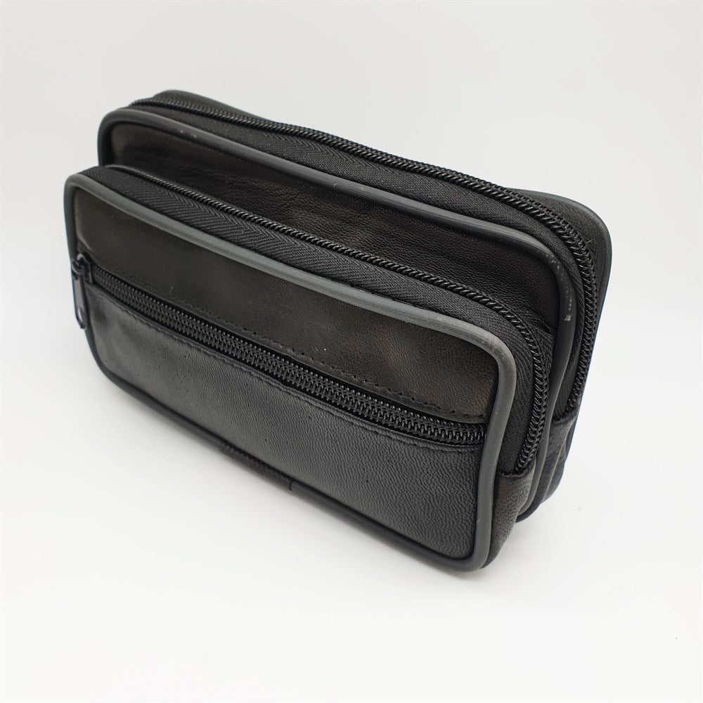 Siyah Renk Kemere Takılan Telefonluk Ve Para Çantası