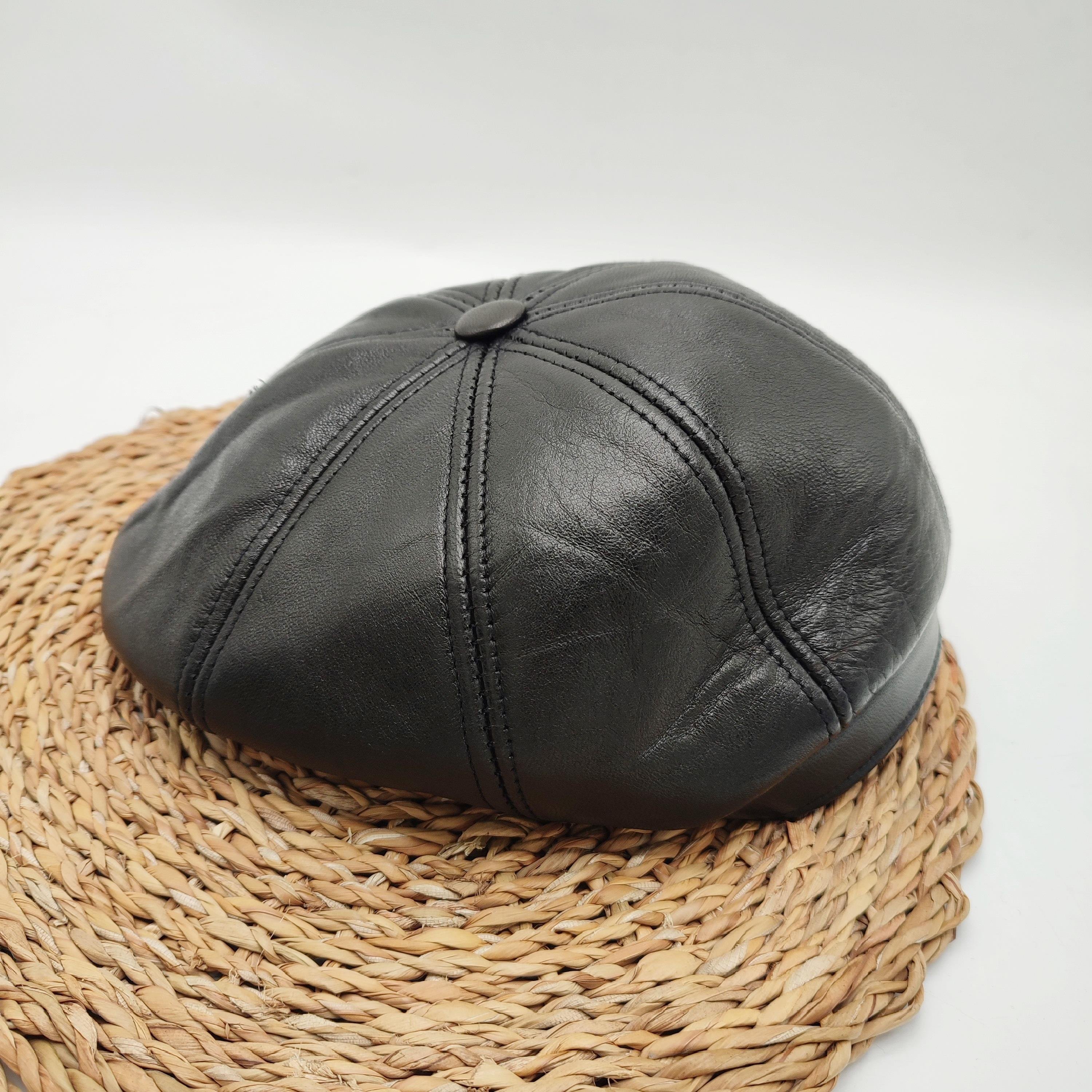 Siyah Renk Sekiz Parça Deri Kasket 