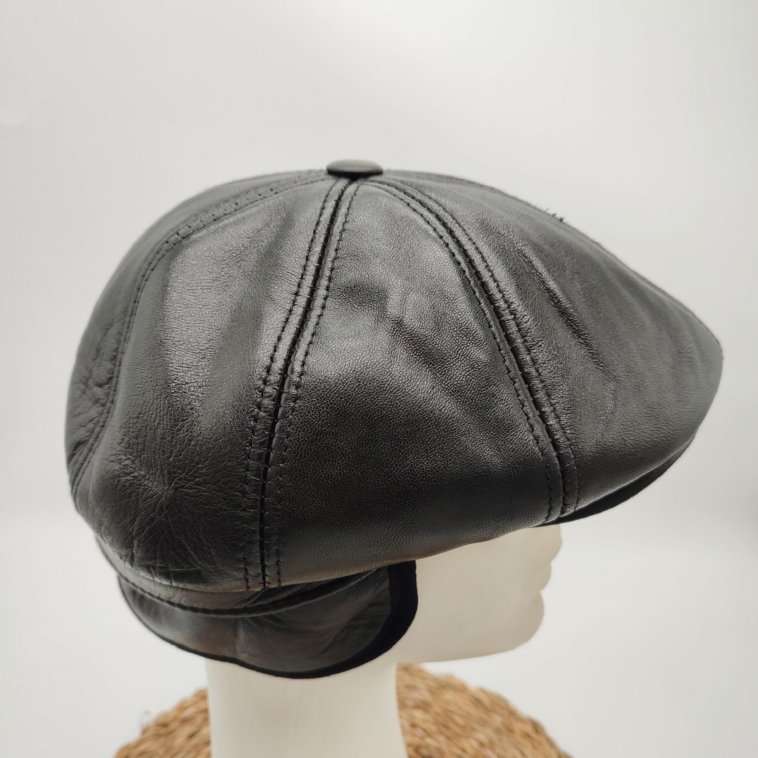 Siyah Renk Sekiz Parça Deri Kasket 