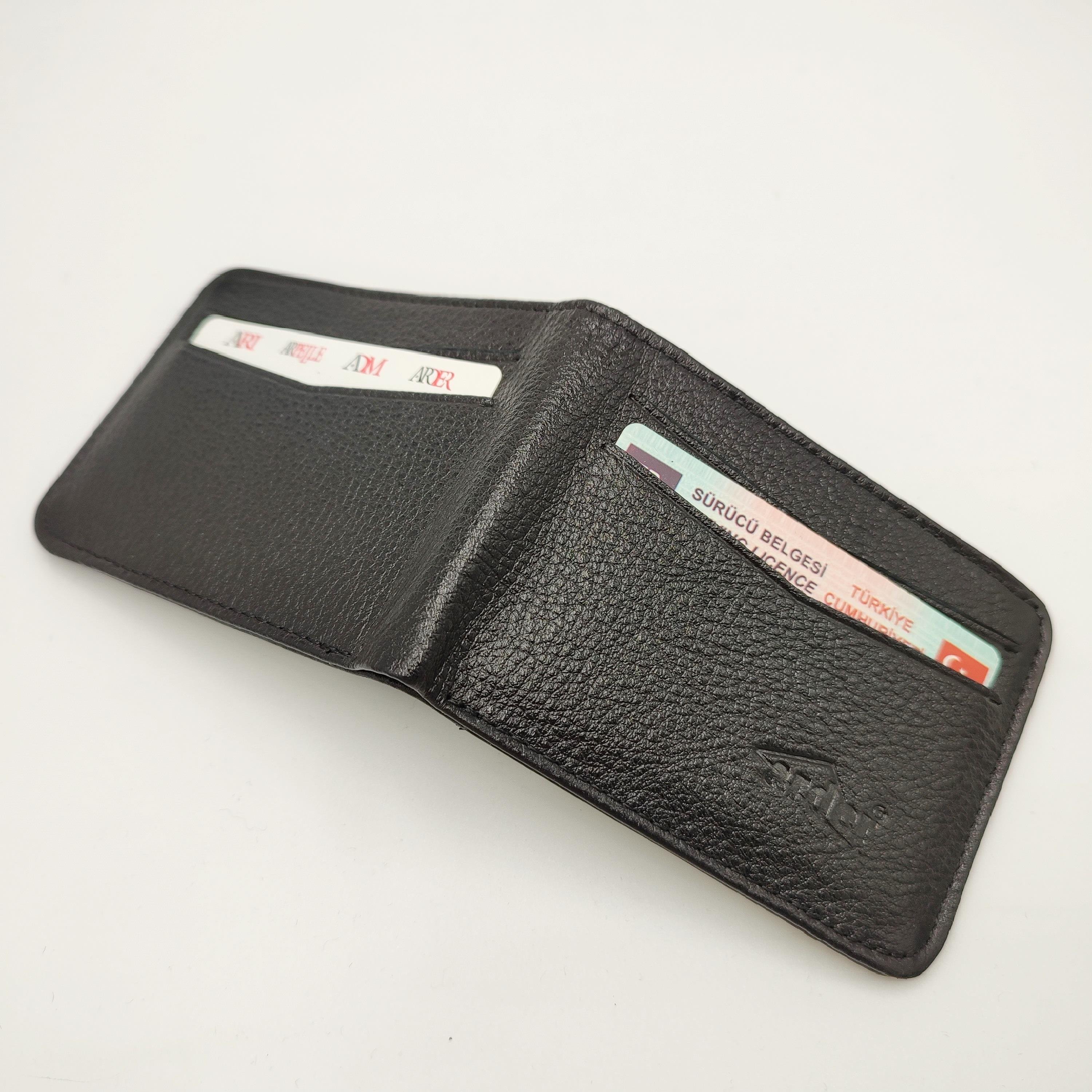 Siyah Renk Yatay Model Mıknatıslı Erkek Cüzdan 
