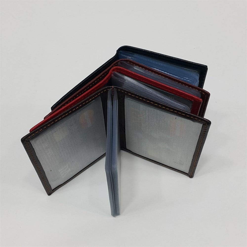 Siyah Renkte Dikey Model Hakiki Deri Kartlık