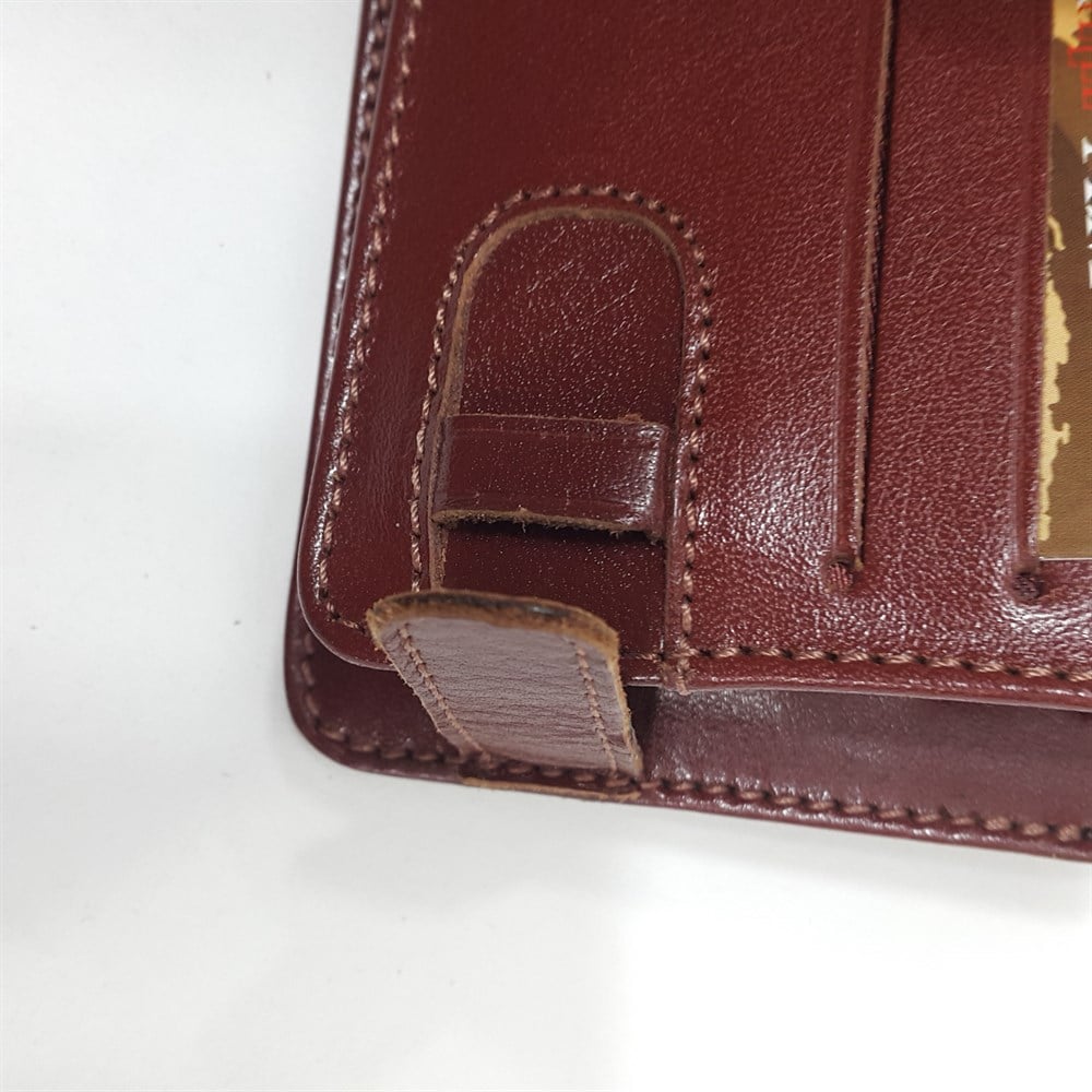 Siyah-Taba-Kahve-Kırmızı Renkte Yatay Model Hakiki Deri Kemerli Kartlık