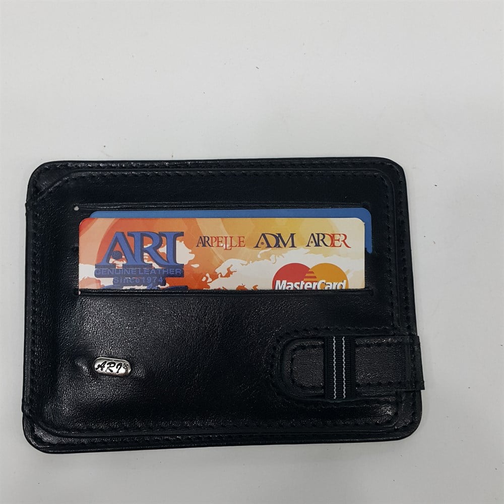 Siyah-Taba-Kahve-Kırmızı Renkte Yatay Model Hakiki Deri Kemerli Kartlık