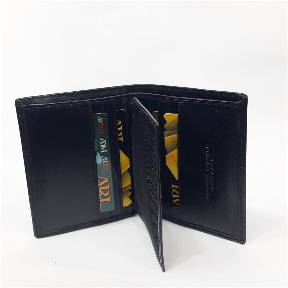 Siyah-Taba-Kahve Renkte Kartlık, Ehliyet Ve Kimlik Bölmeli Deri Cüzdan