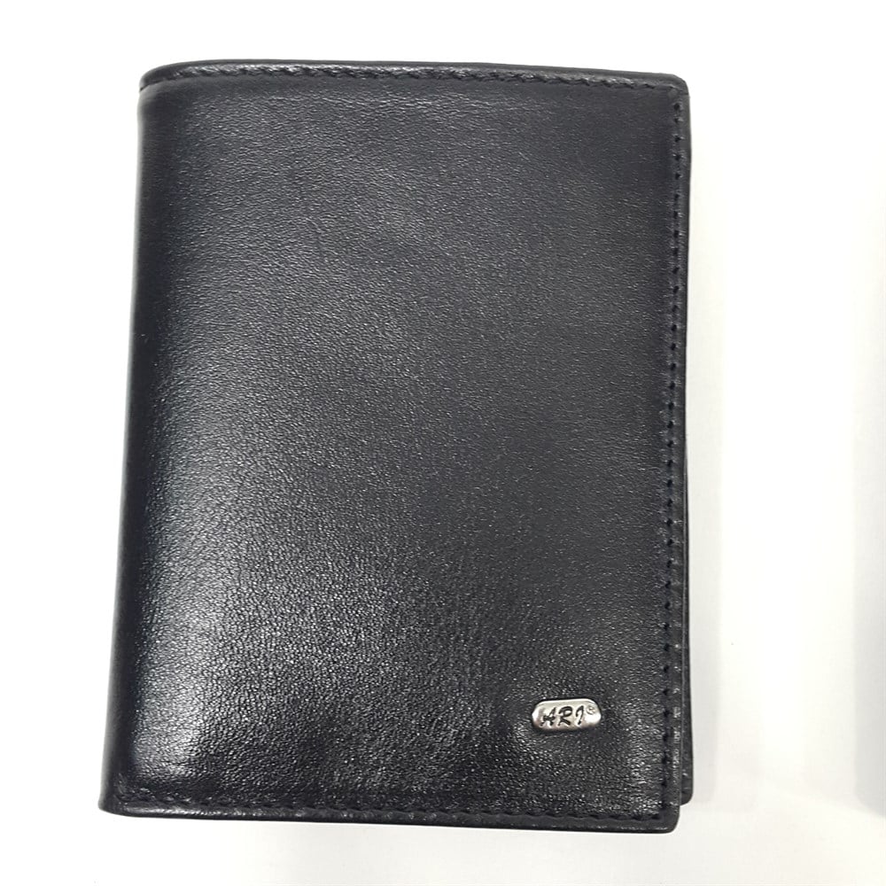 Siyah-Taba-Kahve Renkte Kartlık, Kimlik Bölmeli Dikey Kart Bölmeli Deri Cüzdan