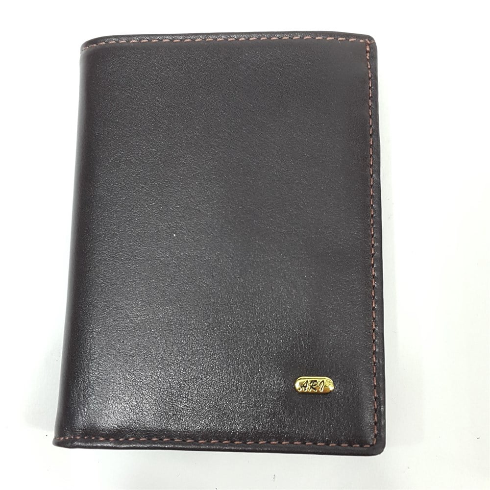 Siyah-Taba-Kahve Renkte Kartlık, Kimlik Bölmeli Dikey Kart Bölmeli Deri Cüzdan