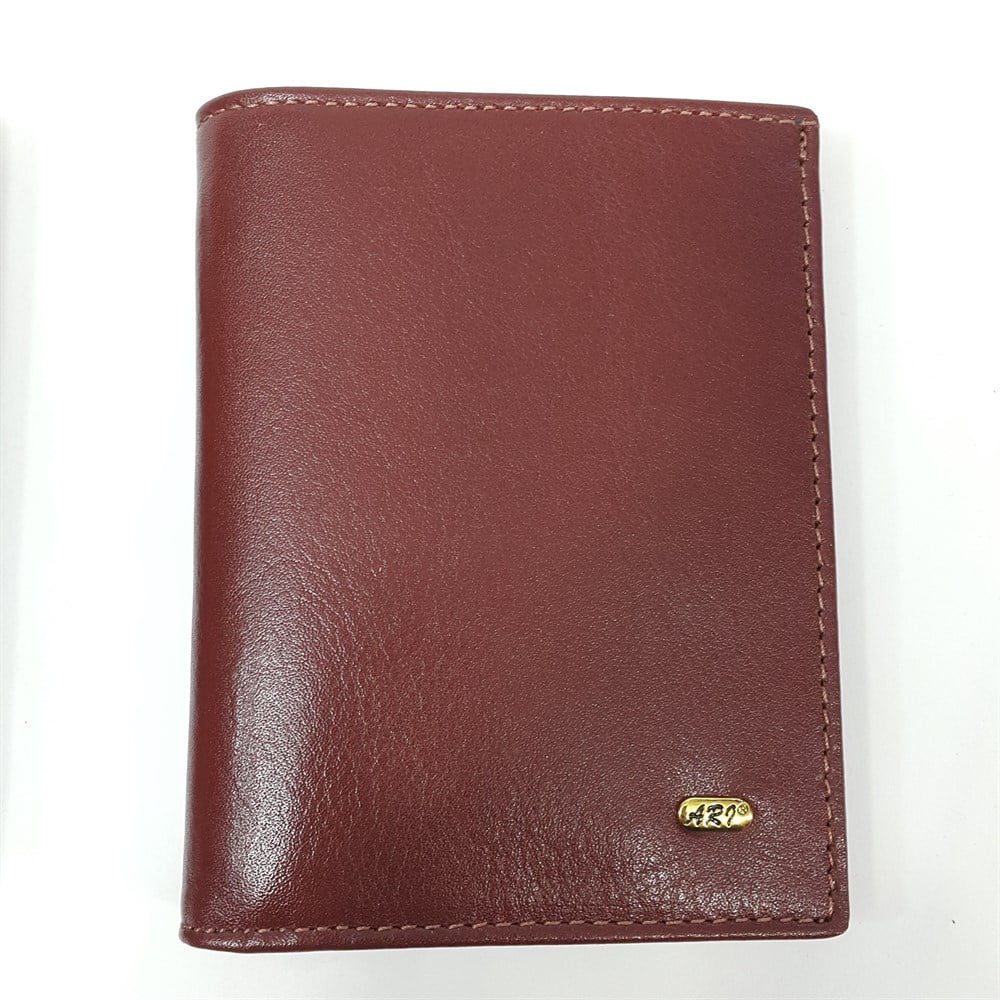 Siyah-Taba-Kahve Renkte Kartlık, Kimlik Bölmeli Dikey Kart Bölmeli Deri Cüzdan