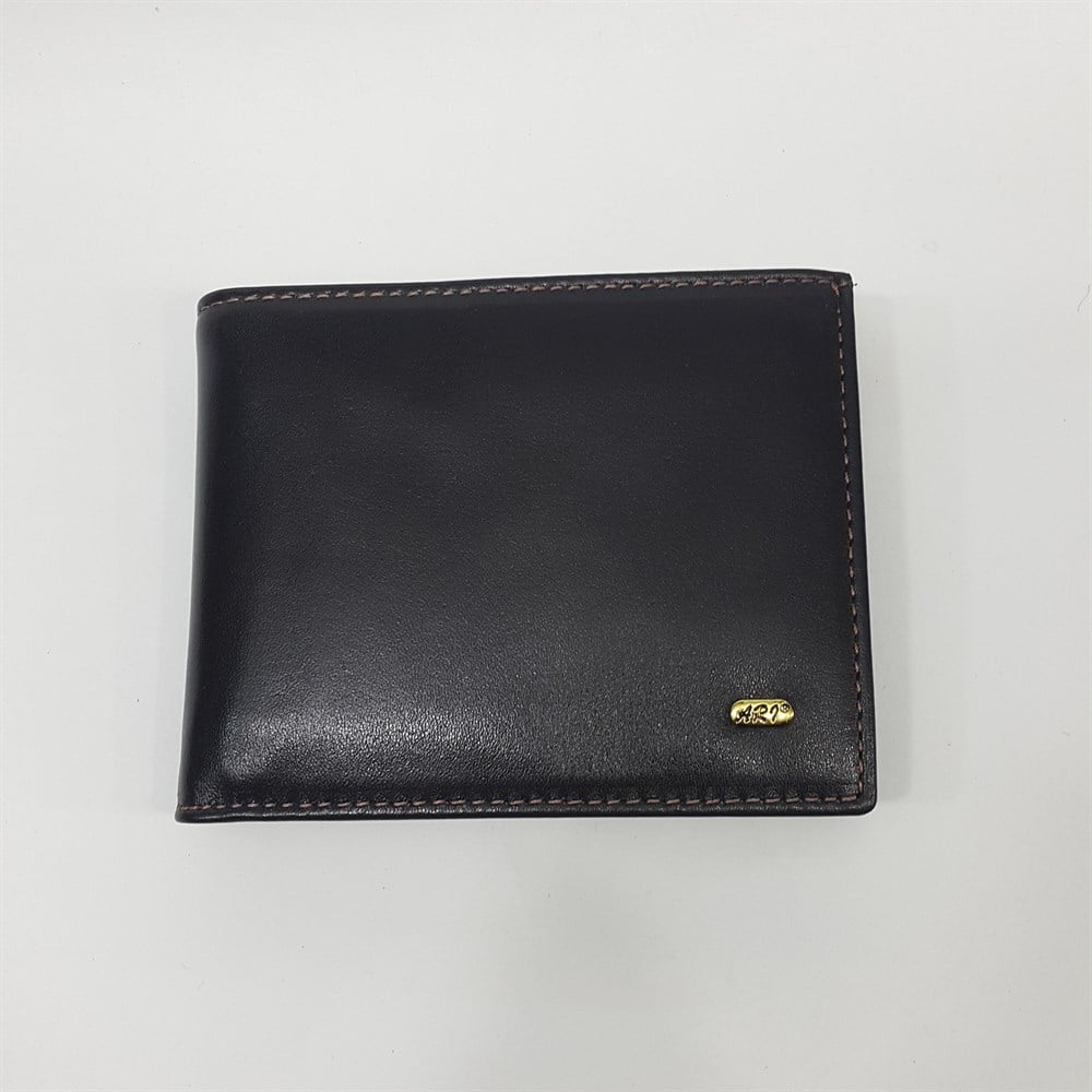 Siyah-Taba-Kahve Renkte Kartlık, Kimlik Ve Bozuk Para Bölmeli Yatay Deri Cüzdan