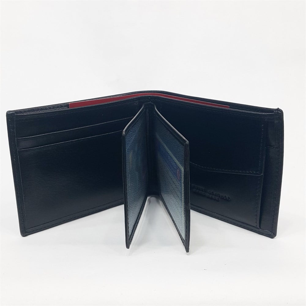 Siyah-Taba-Kahve Renkte Kartlık, Kimlik Ve Bozuk Para Bölmeli Yatay Deri Cüzdan