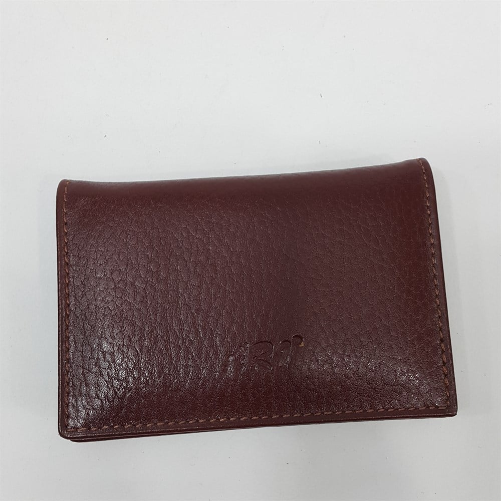 Siyah-Taba-Kahve Renkte Yatay Model Hakiki Deri Kapaklı Kartlık