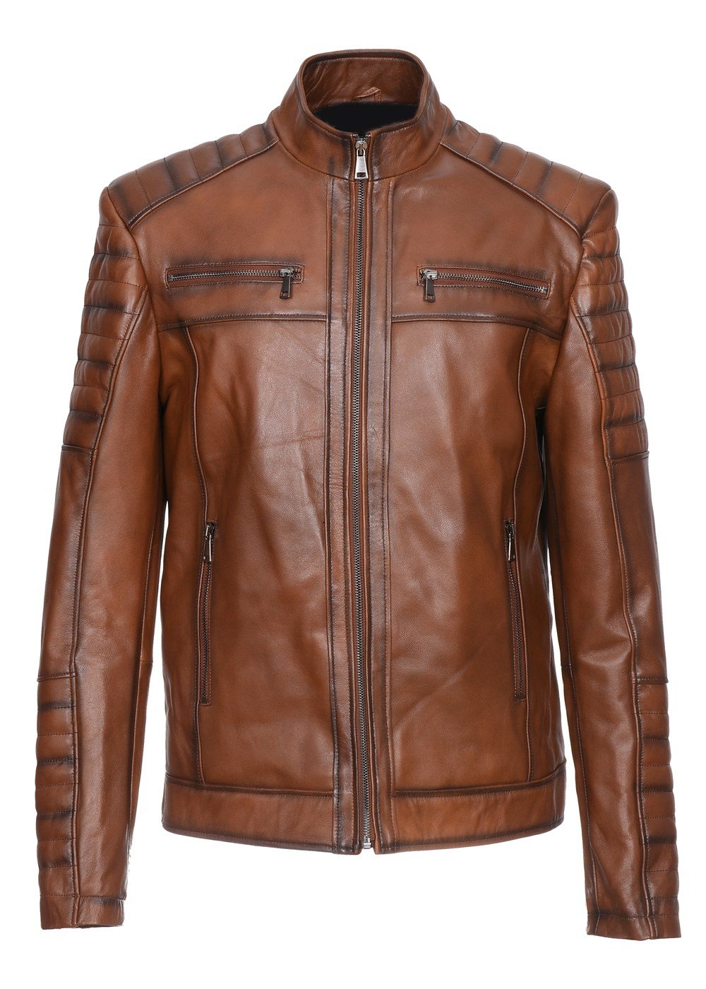 Spor Model Erkek Deri Mont Taba Renk