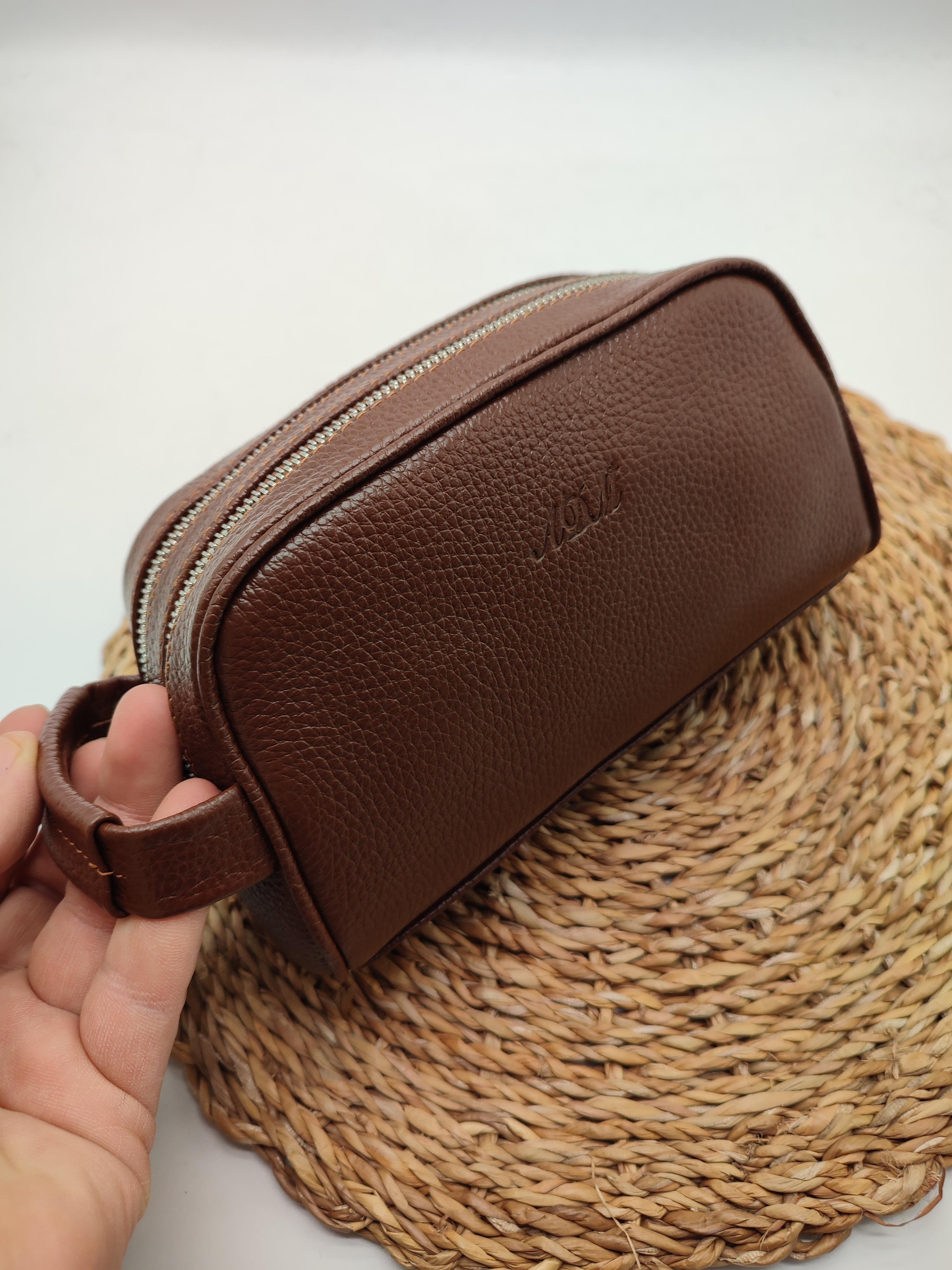 Taba Renk Deri El Çantası