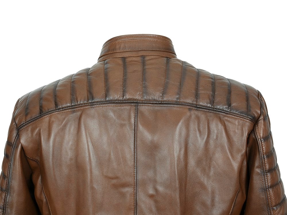 Taba Renk Kol ve Omuz İşlemeli Spor Model Erkek Mont 