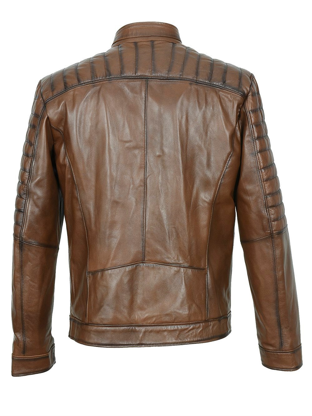 Taba Renk Kol ve Omuz İşlemeli Spor Model Erkek Mont 