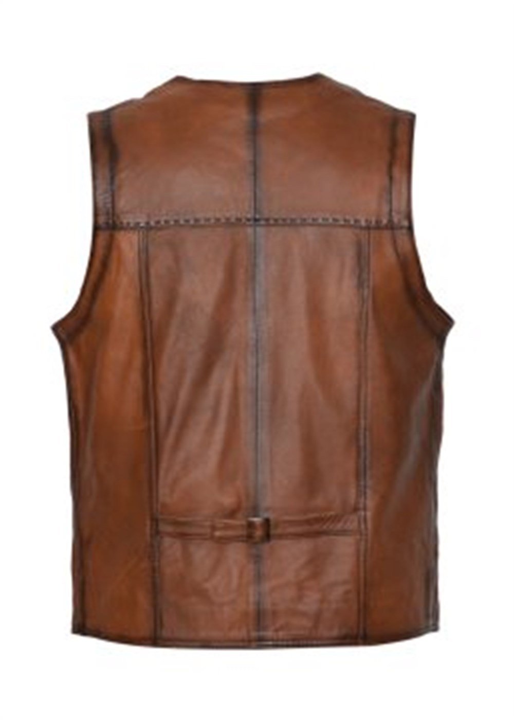 Taba Renk Spor Kesim Erkek Deri Yelek