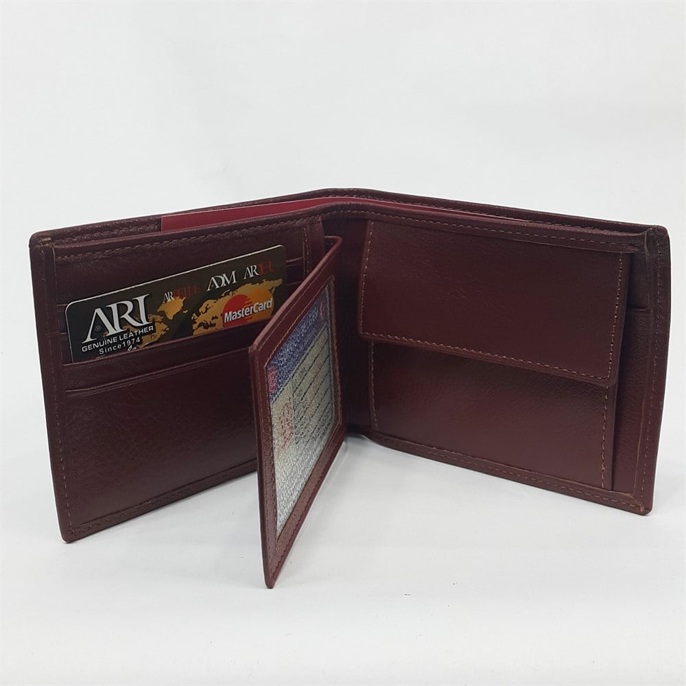 Taba-Siyah-Kahve Renkte Kartlık, Kimlik Bölmeli Ayrılan İç Bölmeli Deri Cüzdan Arpelle