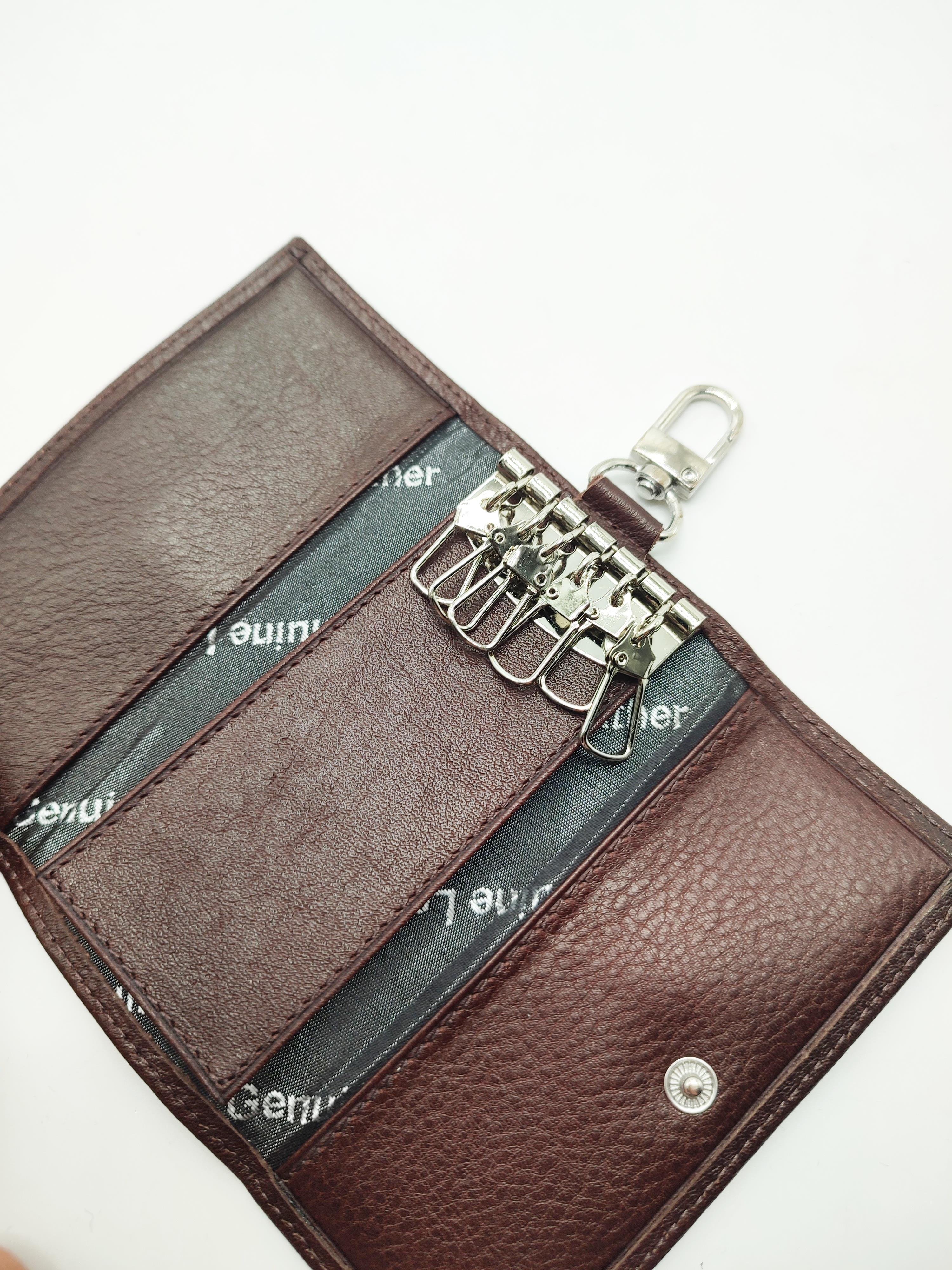 Uzun Model Deri Anahtarlık Kahve Renk