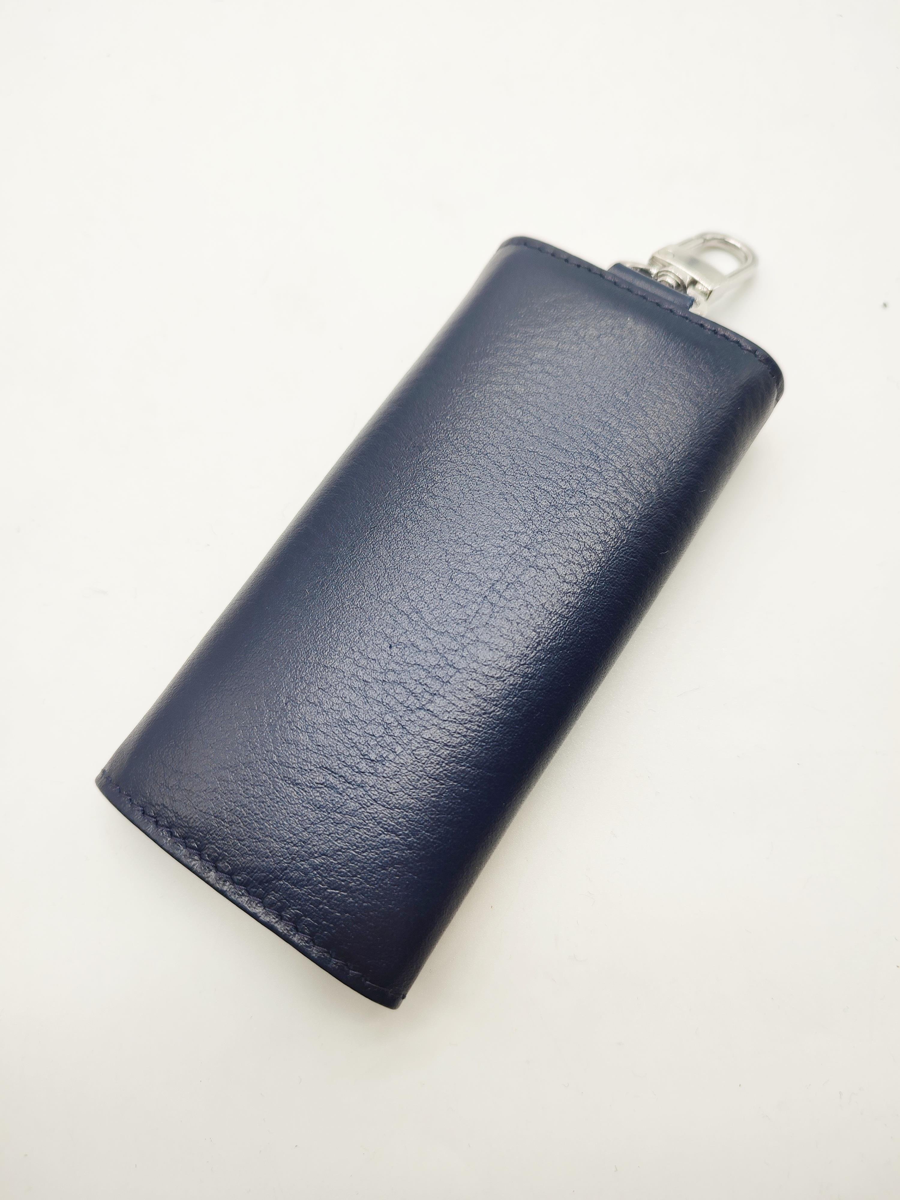 Uzun Model Deri Anahtarlık Lacivert Renk