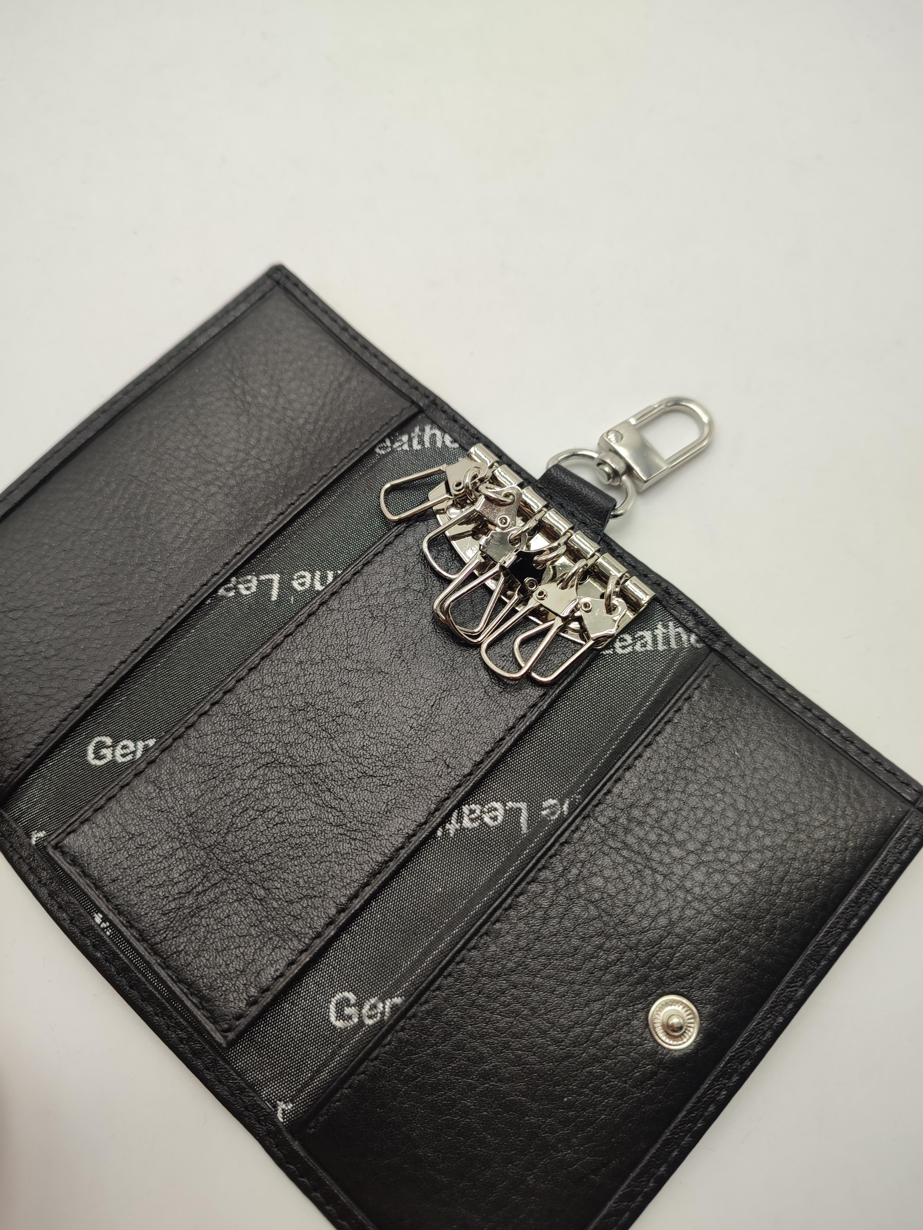 Uzun Model Deri Anahtarlık Siyah Renk