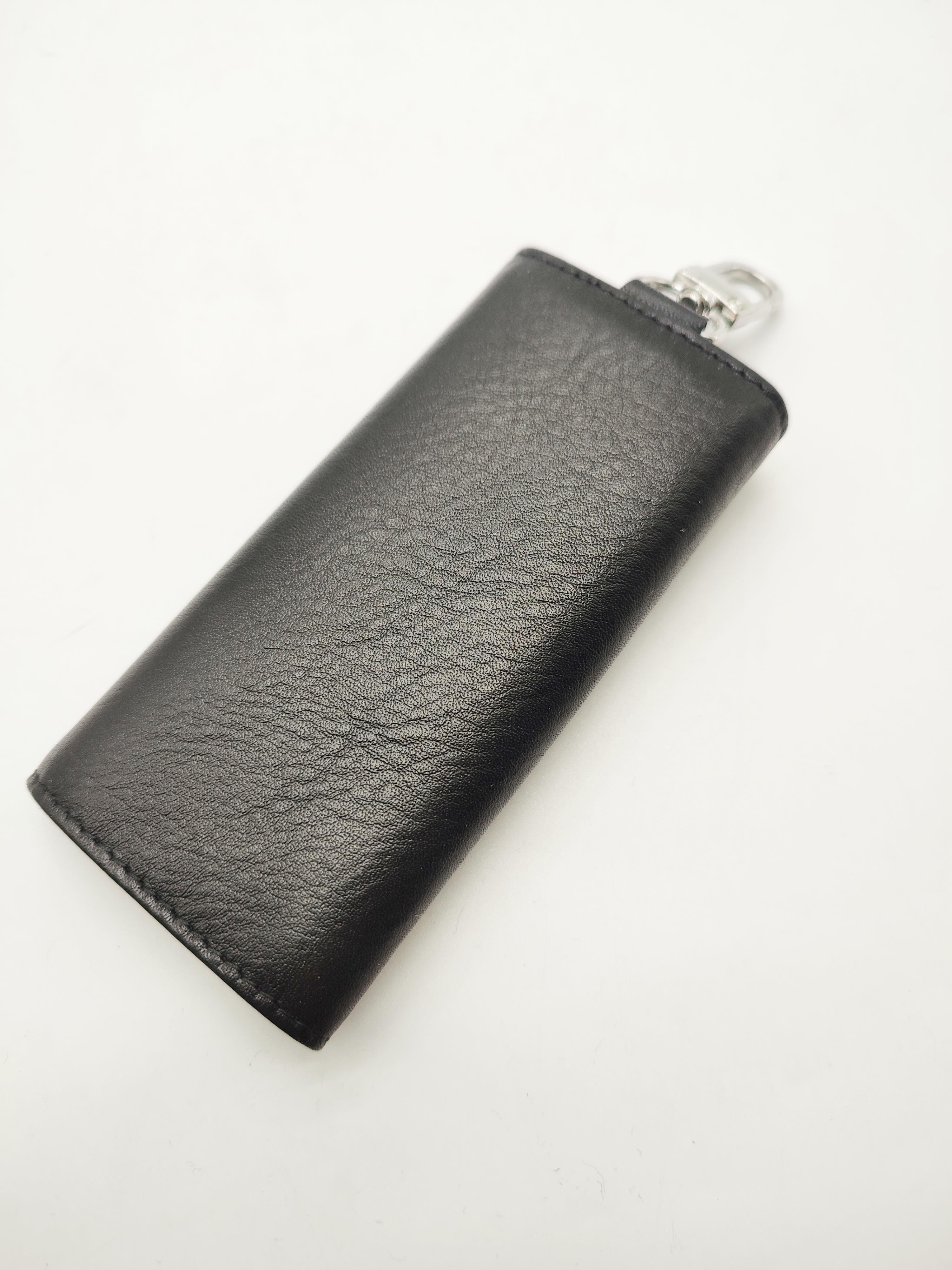 Uzun Model Deri Anahtarlık Siyah Renk