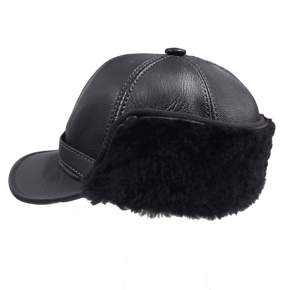 Yana Çıtçıtlanabilen Siperli Kürk Şapka