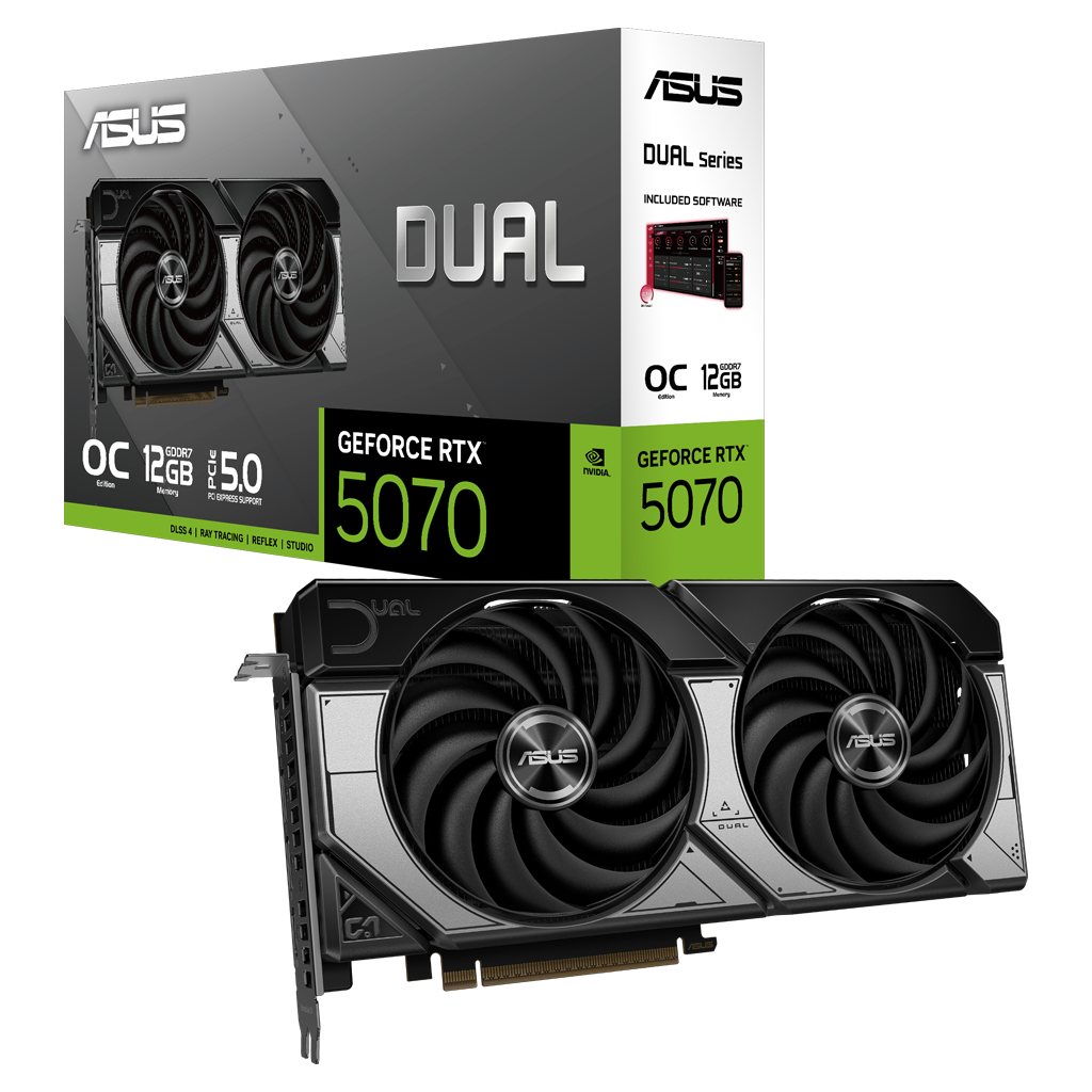 ASUS DUAL RTX5070-O12G, 12Gb, 192Bit, GDDR7, 1xHDMI, 3xDP GAMING Ekran Kartı