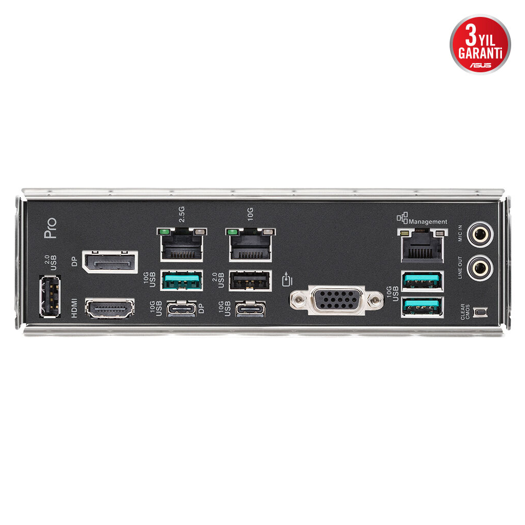 ASUS PRO WS B850M-ACE SE, 4xDDR5, 2xM.2, HDMI, DP, Type-C, D-SUB, PCIe 5.0, AM5 Soket Micro-ATX Anakart
