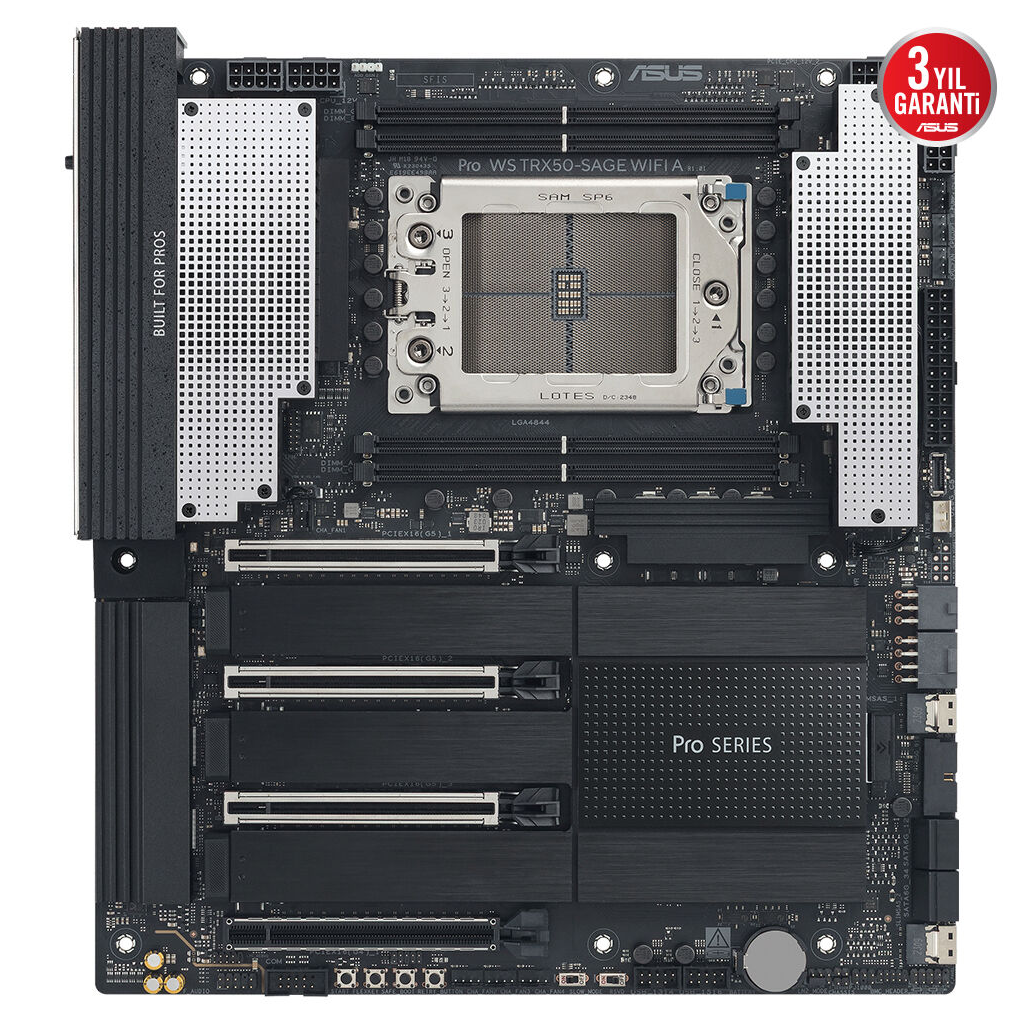 ASUS PRO WS TRX50-SAGE WIFI A, 4xDDR5, 4xM.2, HDMI, DP, Type-C, Wi-Fi 7, Bluetooth v5.4, TR5 Soket, CEB İş İstasyonu Anakart