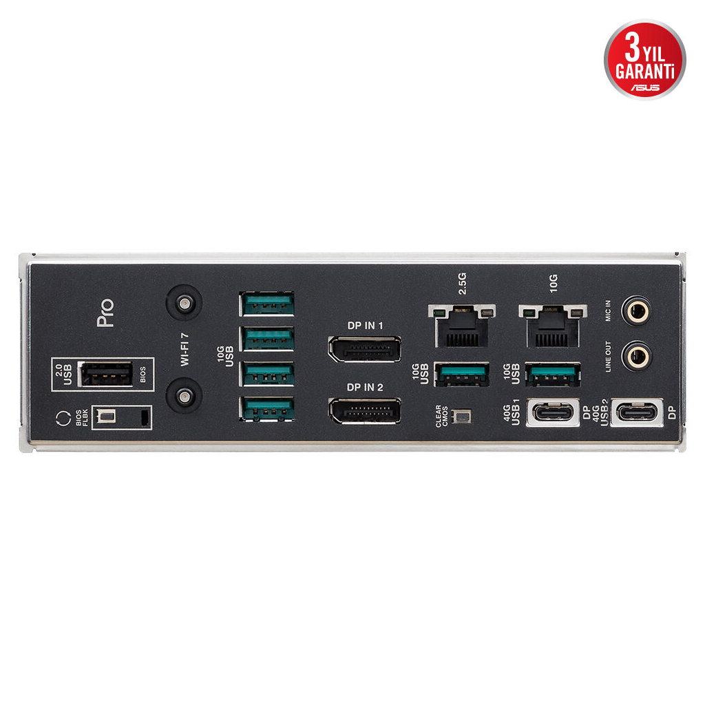 ASUS PRO WS TRX50-SAGE WIFI A, 4xDDR5, 4xM.2, HDMI, DP, Type-C, Wi-Fi 7, Bluetooth v5.4, TR5 Soket, CEB İş İstasyonu Anakart
