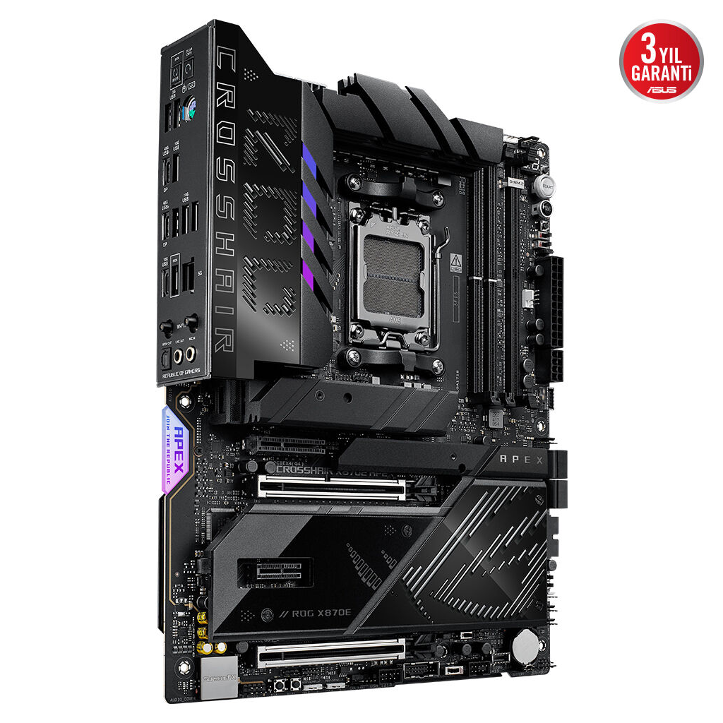 ASUS ROG CROSSHAIR X870E APEX, 2xDDR5, 5xM.2, 2xDP, Type-C, PCIe 5.0, 2xWi-Fi 7, Bluetooth v5.4, AM5 Soket GAMING Anakart