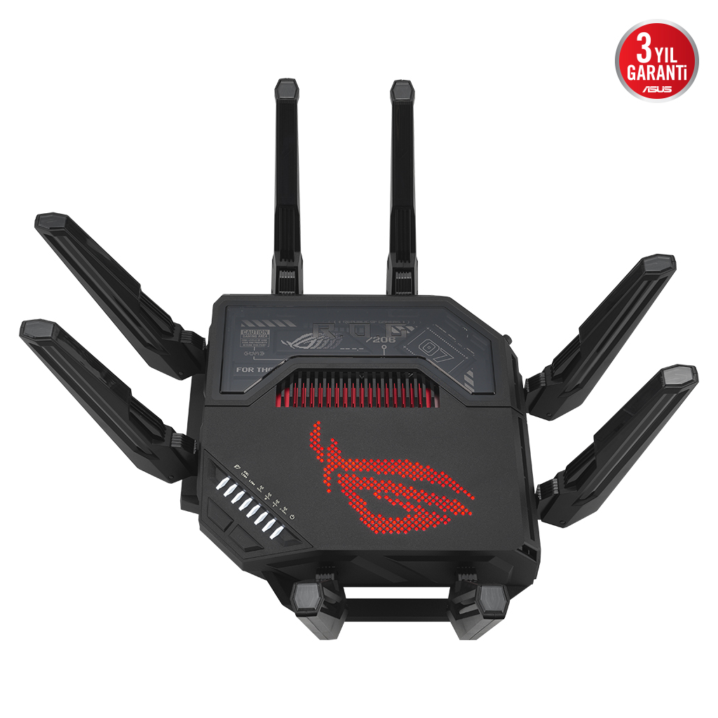 ASUS ROG Rapture GT-BE98, BE25000, 24400Mbps, 8xAnten, Four Band, WİFİ 7, AiMesh, AiProtection Pro, GAMING Extendable Router