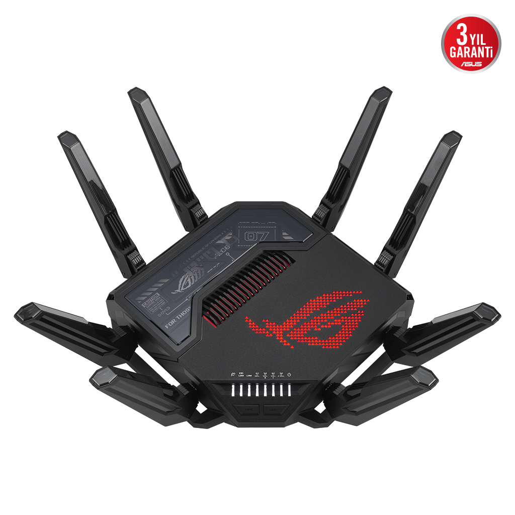 ASUS ROG Rapture GT-BE98, BE25000, 24400Mbps, 8xAnten, Four Band, WİFİ 7, AiMesh, AiProtection Pro, GAMING Extendable Router