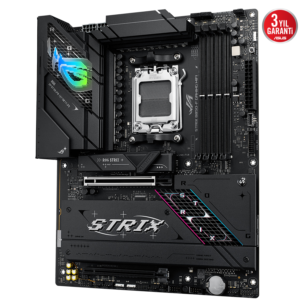 ASUS ROG STRIX B850-F GAMING WIFI7 NEO, 4xDDR5, 4x M2, HDMI, DP, 2xType-C, Wi-Fi 7, Bluetooth v5.4, AM5 Soket GAMING Anakart