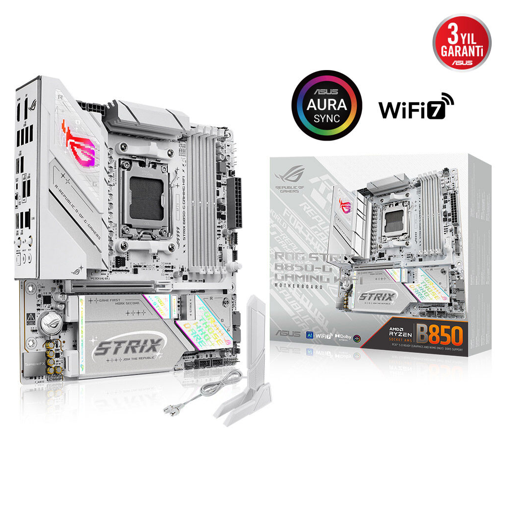 ASUS ROG STRIX B850-G GAMING WIFI, 4xDDR5, 4x M2, HDMI, DP, 2xType-C, Wi-Fi 7, Bluetooth v5.4, AM5 Soket GAMING Anakart