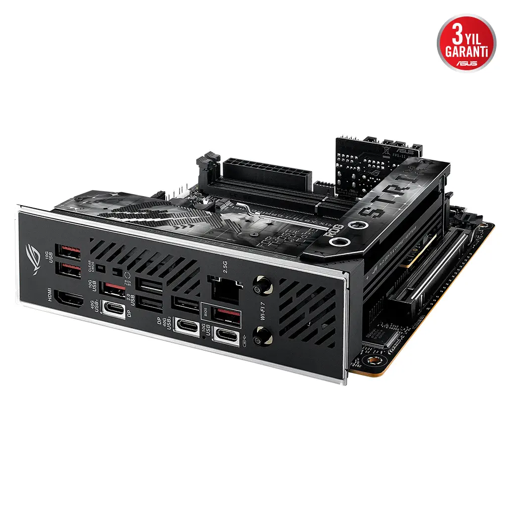 ASUS ROG STRIX X870-I GAMING WIFI, 2xDDR5, 2xM.2, HDMI, DP, Type-C, Wi-Fi 7, Bluetooth v5.4, Mini ITX, AM5 Soket GAMING Anakart