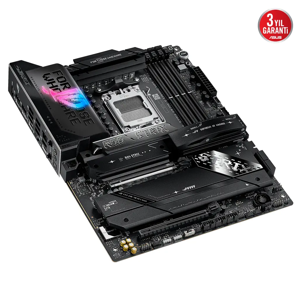 ASUS ROG STRIX X870E-E GAMING WIFI, 4xDDR5, 5xM.2, HDMI, DP, Type-C, PCIe 5.0, 2xWi-Fi 7, Bluetooth v5.4, AM5 Soket GAMING Anakart
