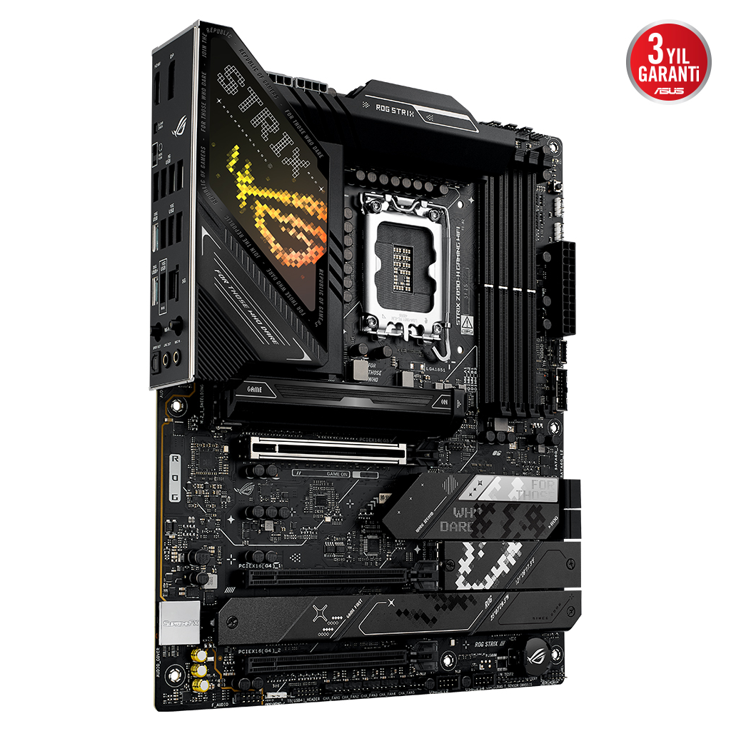 ASUS ROG STRIX Z890-H GAMING WIFI, 9066MHz, 4xDDR5, 4x M.2, HDMI, DP, Type-C, Wi-Fi 7, Bluetooth 5.4, Intel Core Ultra CPU(Seri 2), LGA1851 Soket, Gaming Anakart