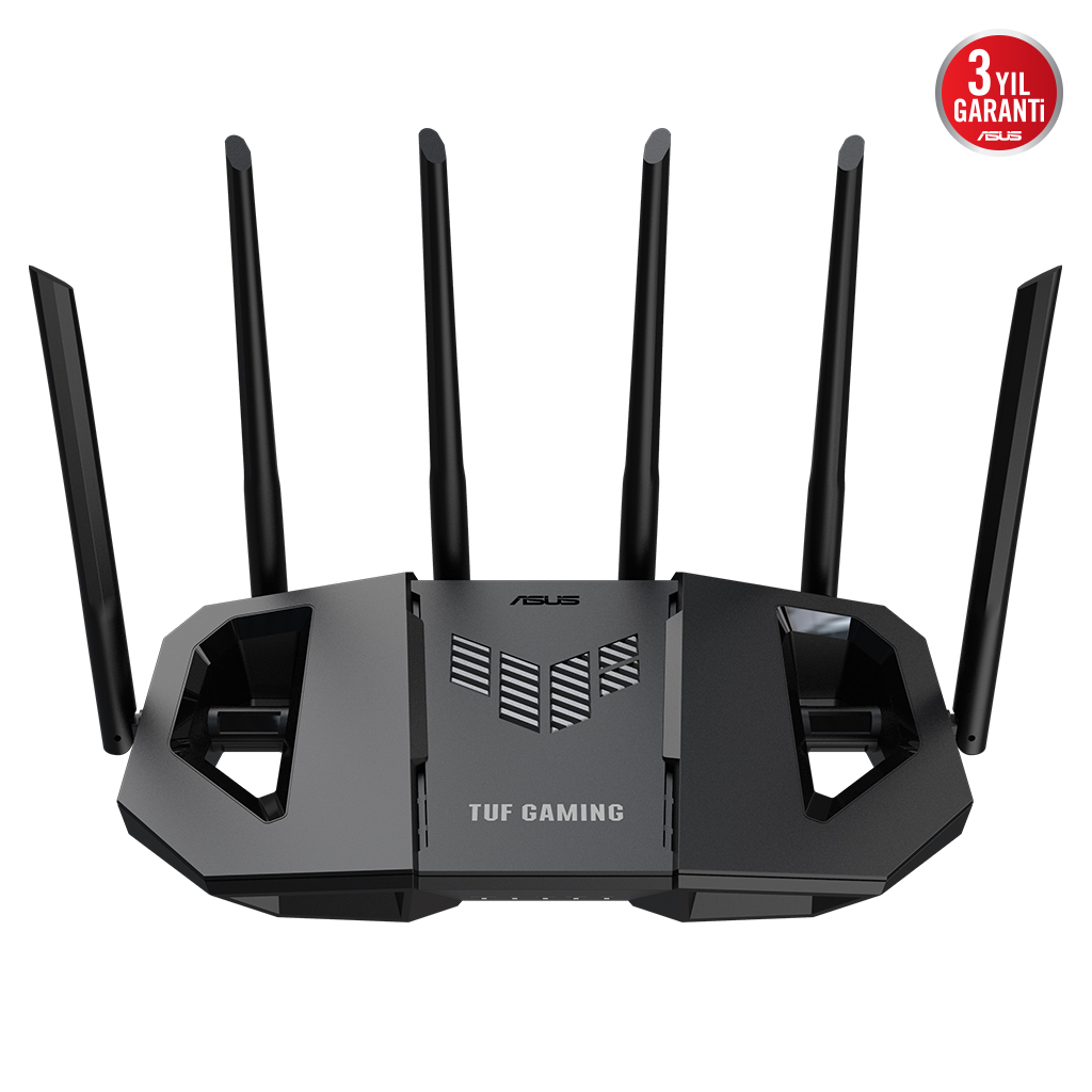 ASUS TUF-BE6500, BE6500, 3 Port, 6500Mbps, Dual Band, WİFİ 7, AiMesh, AiProtection Pro, GAMING Extendable Router