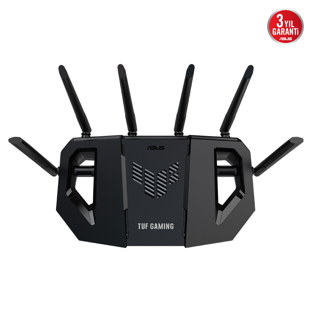 ASUS TUF-BE6500, BE6500, 3 Port, 6500Mbps, Dual Band, WİFİ 7, AiMesh, AiProtection Pro, GAMING Extendable Router