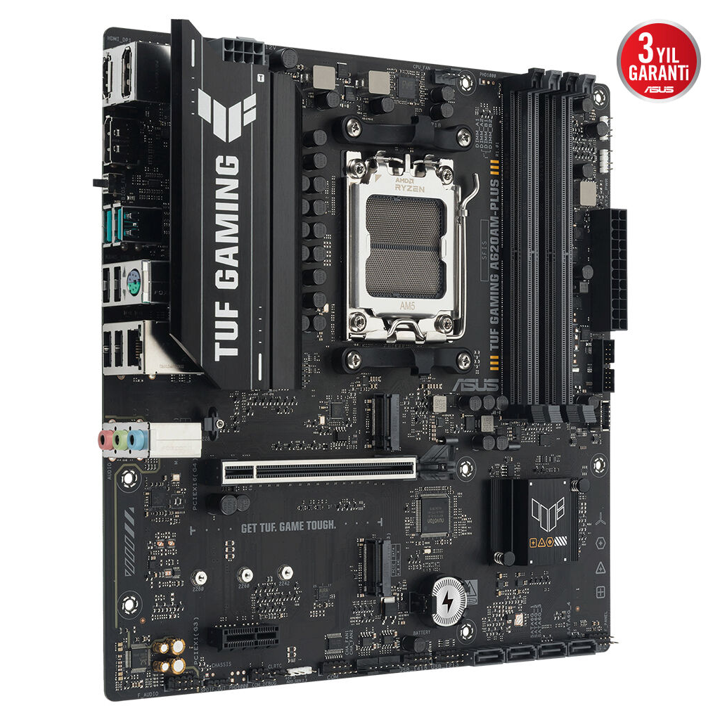 ASUS TUF GAMING A620AM-PLUS, 4xDDR5, 2x M.2, HDMI, 2xDP, AMD Ryzen 7000 Serisi, AM5 Soket Anakart