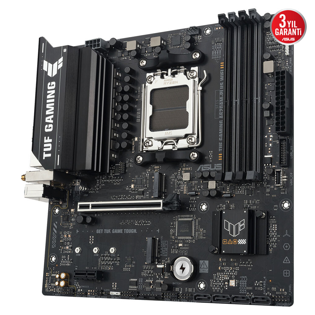 ASUS TUF GAMING A620AM-PLUS WIFI, 4xDDR5, 2x M.2, HDMI, 2xDP, Wi-Fi 6, Bluetooth v5.3, AM5 Soket GAMING Anakart