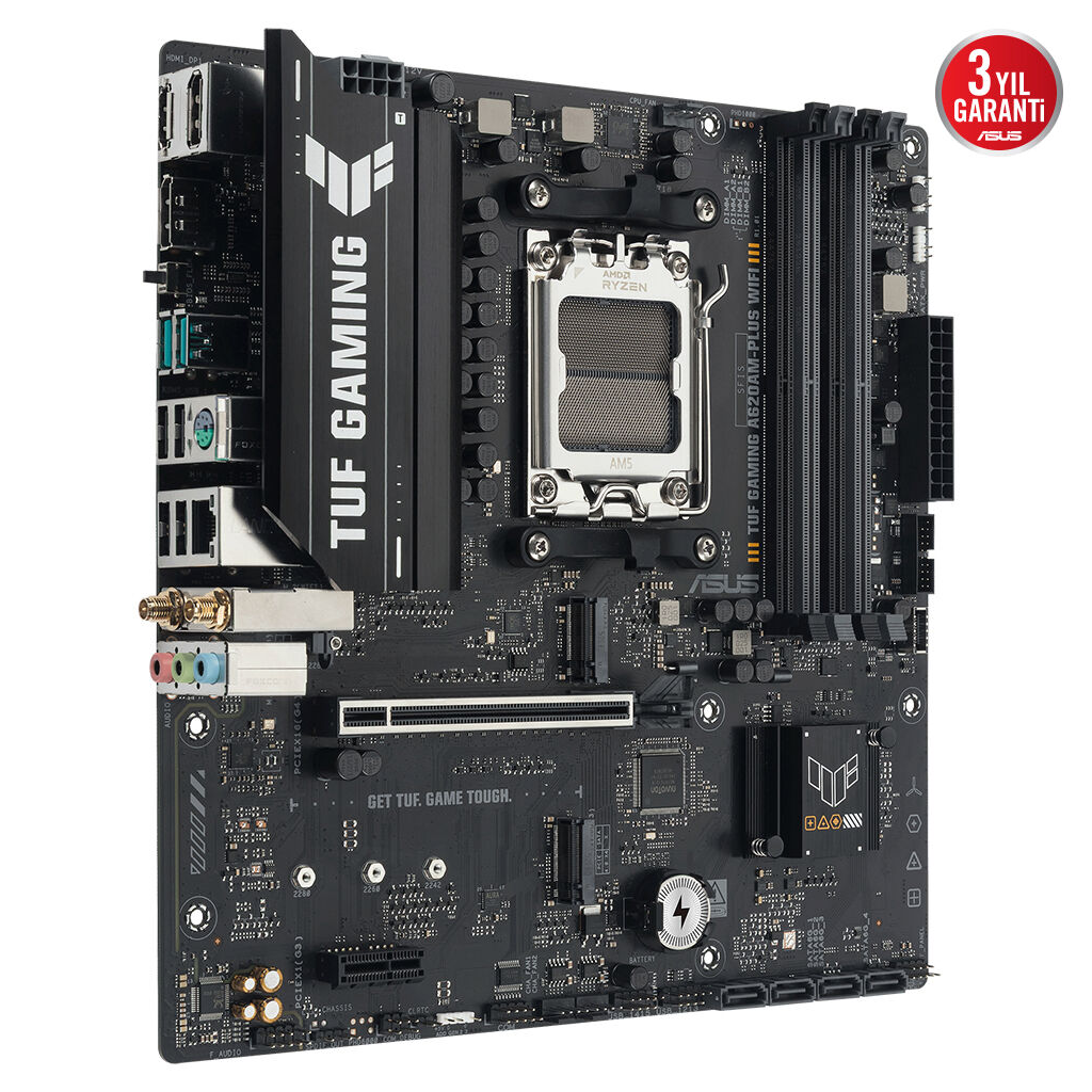ASUS TUF GAMING A620AM-PLUS WIFI, 4xDDR5, 2x M.2, HDMI, 2xDP, Wi-Fi 6, Bluetooth v5.3, AM5 Soket GAMING Anakart